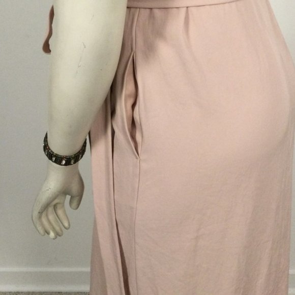 👛 (ANY 2/$40) EVERLANE Sleeveless Pink Wraparound Dress - Picture 6 of 8